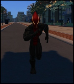 Astromancer running trough the streets in the suit he wore when he landed on earth! It served as a prototype for his superhero costume