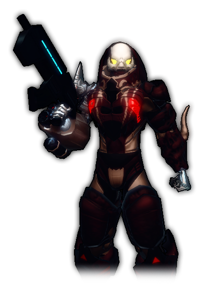 Lower Overseer Helrath is a heavily augmented human, whose augmentations grant him supernatural abilities. He is commonly seen wielding an SSF Concussion Rifle.