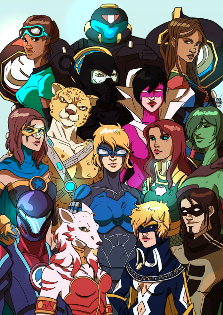 One big therapy group. Aura and her 'patients', aka The Protectors of the World.