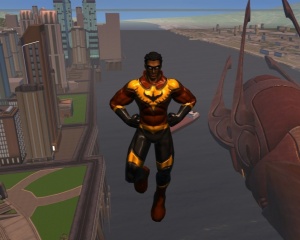 Falcon Floating Over City.jpg